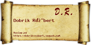 Dobrik Róbert névjegykártya
